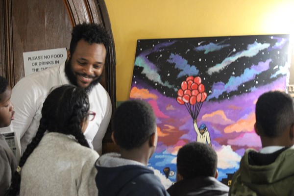 Visiting artist, Danai Graham speaks to students
